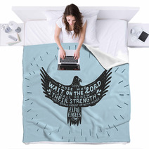 Hand Lettering With Bible Verse Those Who Wait On The Lord Shall Renew Their Strength Made On Eagle Blankets 224700904