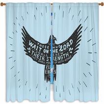 Hand Lettering With Bible Verse Those Who Wait On The Lord Shall Renew Their Strength Made On Eagle Window Curtains 224700904