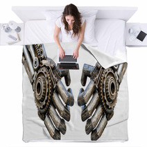 Hand Of Metallic Cyber Or Robot Made From Mechanical Ratchets Bo Blankets 63061924