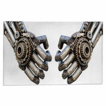 Hand Of Metallic Cyber Or Robot Made From Mechanical Ratchets Bo Rugs 63061924