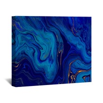Hand Painted Background With Mixed Liquid Blue And Golden Paints Abstract Fluid Acrylic Painting Modern Art Marbled Blue Abstract Background Liquid Marble Pattern Wall Art 271684243