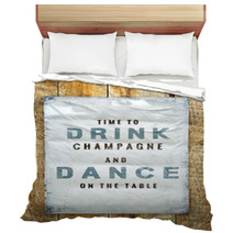 Hand-painted Motivational  Vintage Poster. Drink And Dance. Bedding 68700070
