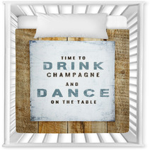 Hand-painted Motivational  Vintage Poster. Drink And Dance. Nursery Decor 68700070