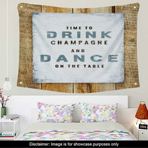 Hand-painted Motivational  Vintage Poster. Drink And Dance. Wall Art 68700070
