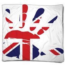 Hand Print Of Great Britain Blankets 40272817