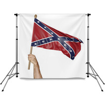 Hand Proudly Waving The Flag Of The Confederate States 3d Rendering Backdrops 109186254