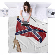 Hand Proudly Waving The Flag Of The Confederate States 3d Rendering Blankets 109186254