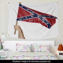 Hand Proudly Waving The Flag Of The Confederate States 3d Rendering Wall Art 109186254