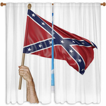 Hand Proudly Waving The Flag Of The Confederate States 3d Rendering Window Curtains 109186254