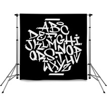 Hand Written Graffiti Font Alphabet Vector Backdrops 115391515