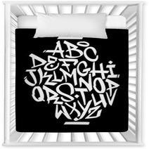 Hand Written Graffiti Font Alphabet Vector Nursery Decor 115391515