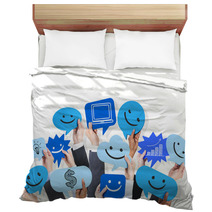 Hands Holding Icons Bedding 63657589