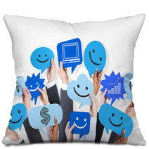 Hands Holding Icons Pillows 63657589