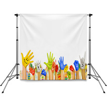 Hands In Paint Backdrops 56720033