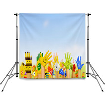 Hands In Paint Backdrops 58558051