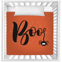 Hanging Word Boo Text With Spider Happy Halloween Greeting Card Nursery Decor 171542351