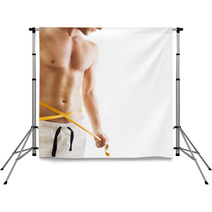 Hansome Young Man With Measuring Tape Backdrops 53662195