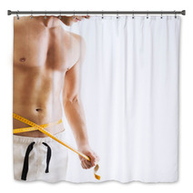 Hansome Young Man With Measuring Tape Bath Decor 53662195