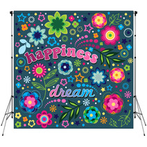 Happiness And Dream Fun Floral Illustration Backdrops 12660793