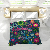 Happiness And Dream Fun Floral Illustration Bedding 12660793