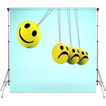 Happy And Sad Smileys Showing Emotions Backdrops 57261766
