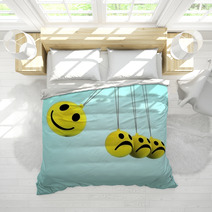 Happy And Sad Smileys Showing Emotions Bedding 57261766