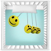 Happy And Sad Smileys Showing Emotions Nursery Decor 57261766
