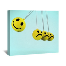 Happy And Sad Smileys Showing Emotions Wall Art 57261766
