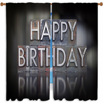 Happy Birthday Letterpress Window Curtains 69380311