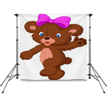 Happy Cartoon Baby Bear Backdrops 67515917