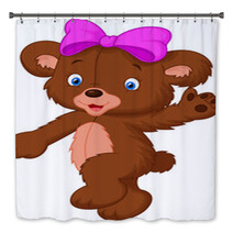 Happy Cartoon Baby Bear Bath Decor 67515917