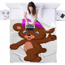 Happy Cartoon Baby Bear Blankets 67515917