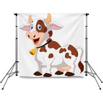 Happy Cartoon Cow Backdrops 70332395