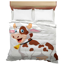 Happy Cartoon Cow Bedding 70332395