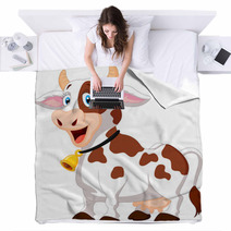 Happy Cartoon Cow Blankets 70332395