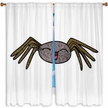 Happy Cartoon Doodle Spider Window Curtains 226714686