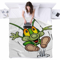 Happy Green Bug  Big Jump Blankets 12371340