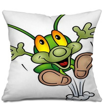Happy Green Bug  Big Jump Pillows 12371340