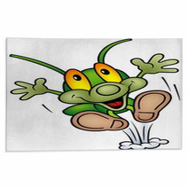 Happy Green Bug  Big Jump Rugs 12371340