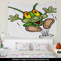 Happy Green Bug  Big Jump Wall Art 12371340