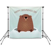 Happy Groundhog Day Design With Cute Groundhog Backdrops 99216104
