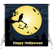 Happy Halloween Poster Vector Illustration Backdrops 68218743