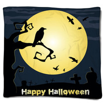 Happy Halloween Poster Vector Illustration Blankets 68218743