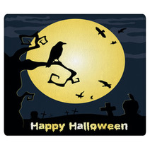 Happy Halloween Poster Vector Illustration Rugs 68218743