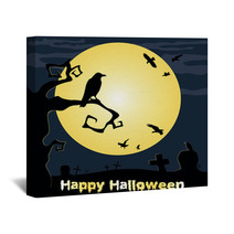Happy Halloween Poster Vector Illustration Wall Art 68218743
