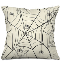 Happy Halloween Spider Webs Seamless Pattern Background EPS10 Fi Pillows 56241124