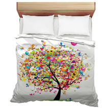 Happy Holiday, Funny Tree With Balloons Bedding 24795853