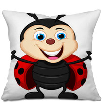 Happy Ladybug Cartoon Pillows 56991227