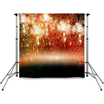 Happy New Year And Christmas Vector Celebration Fireworks Backgr Backdrops 57698940