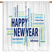 Happy New Year Window Curtains 98847140